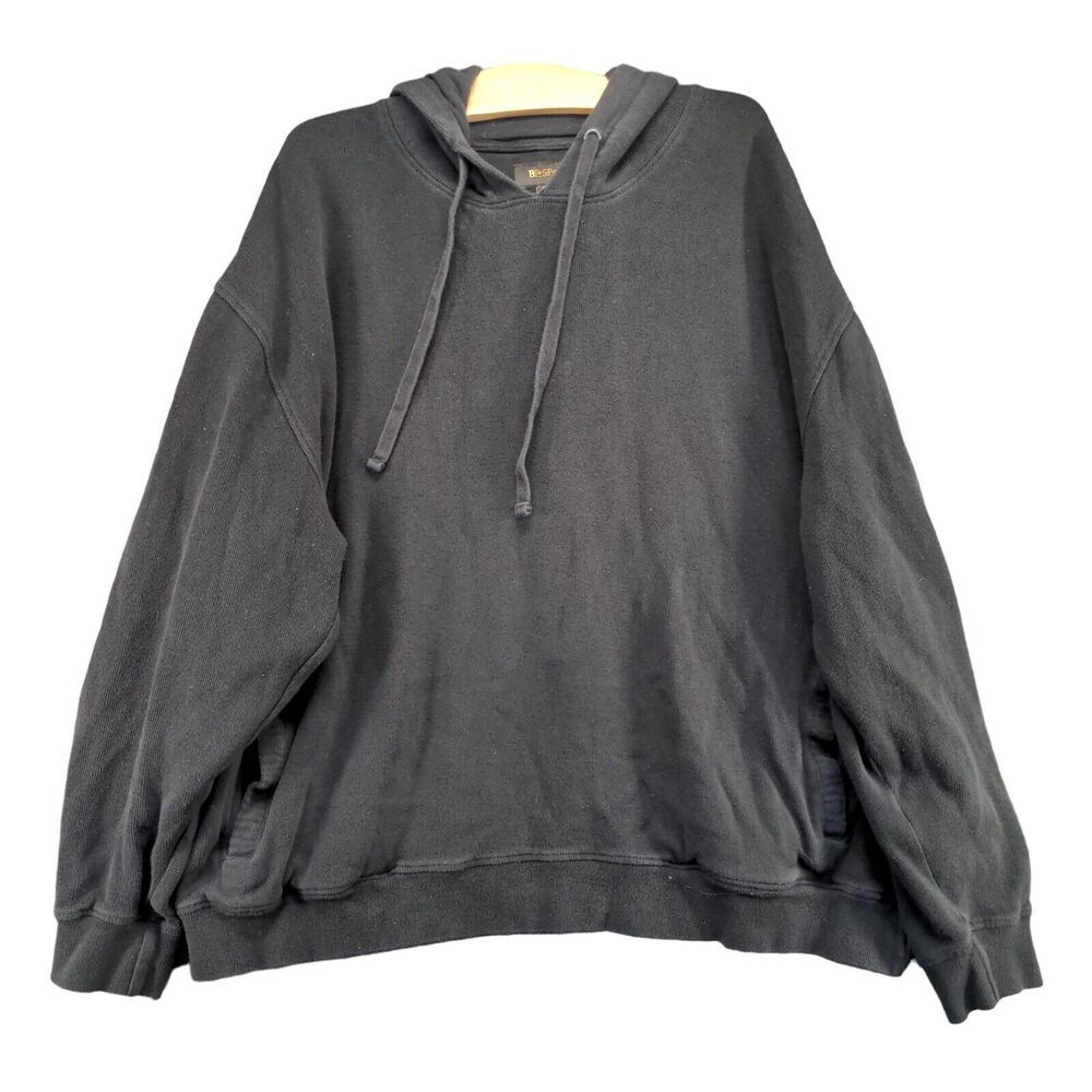 Be Spoke Men's Drawstring Hoodie 3XL Long Sleeve Black Pockets Cotton